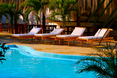 Pool side lounging is always a good way to start the day.